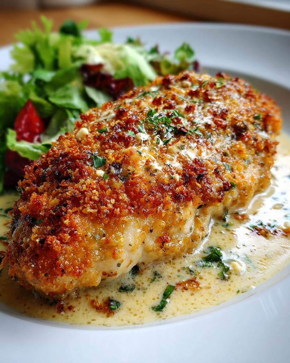 Baked Caesar Chicken with Creamy Parmesan Sauce Delight