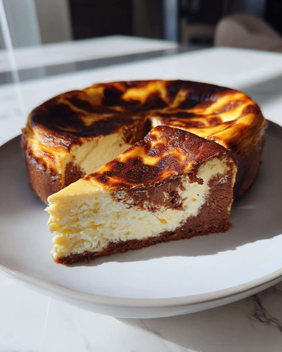 Burnt Basque Cheesecake with Biscoff Swirl - detail 1
