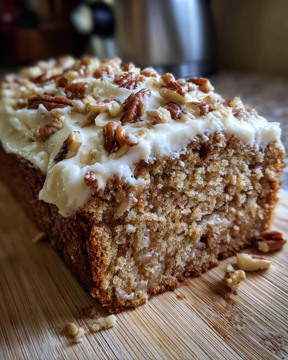 Butter Pecan Cake Loaf with Cream Cheese Icing - detail 1