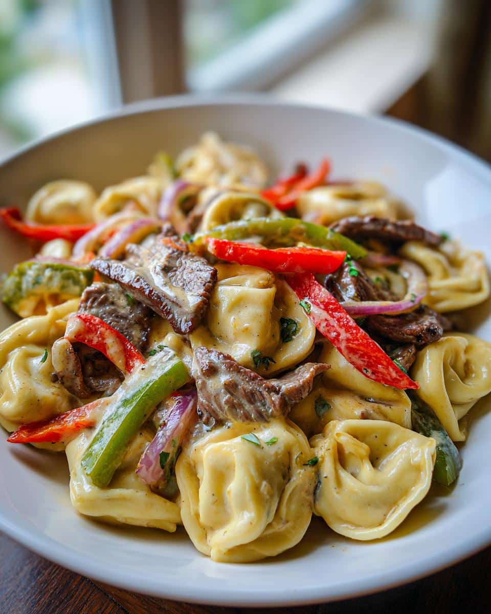 Cheesesteak Tortellini in Rich Provolone Sauce - detail 1