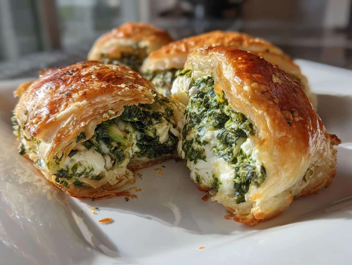 Cheesy Spinach Puff Pastry Rolls - detail 1