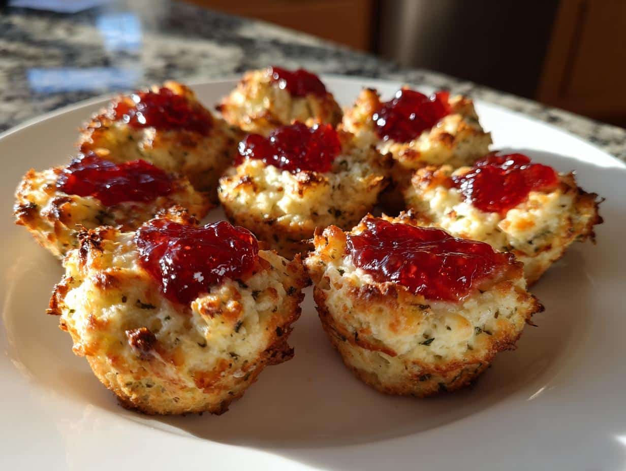 Cheesy Thumbprint Appetizers with Hot Pepper Jelly - detail 1