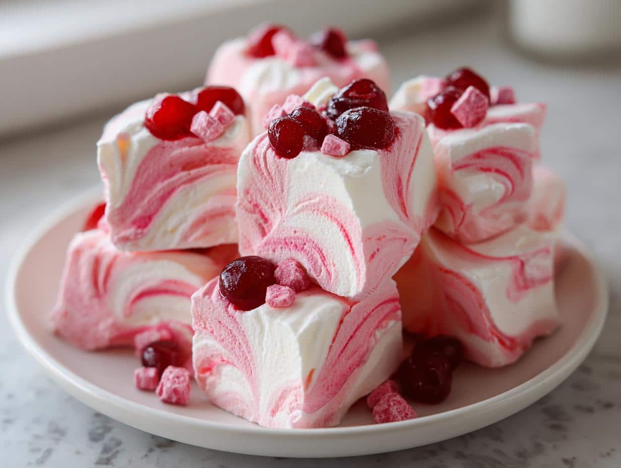 Cherry Vanilla Swirl Divinity - detail 1