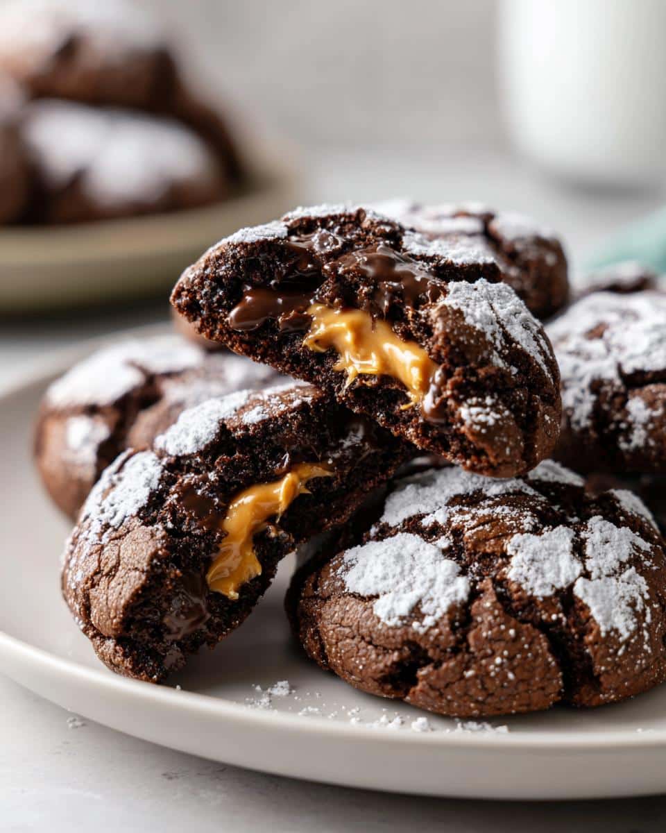 Chocolate Crinkle Cookies with Reese’s Peanut Butter Filling - detail 1