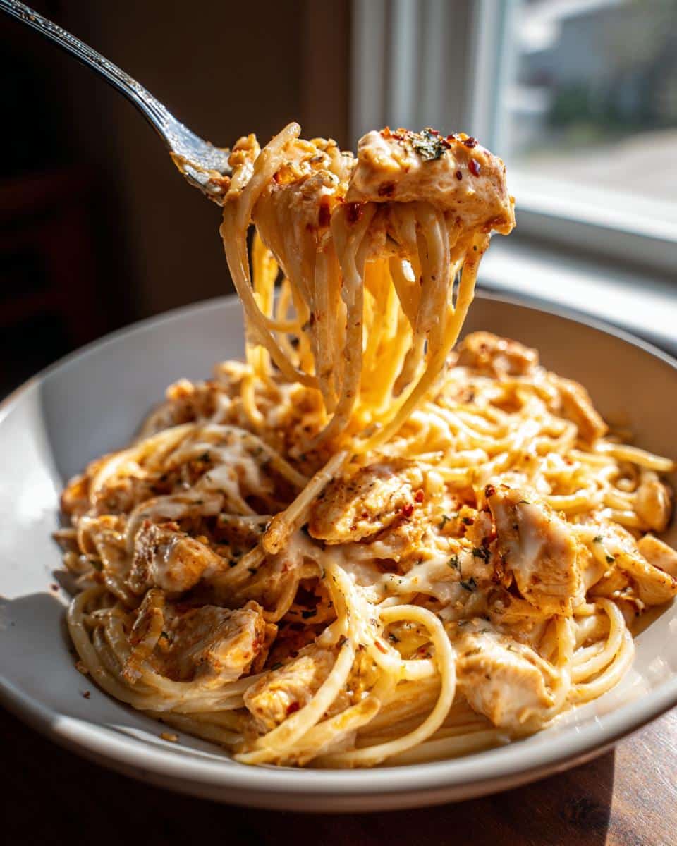 Creamy Cajun Chicken Spaghetti with Garlic Mozzarella Sauce - detail 1