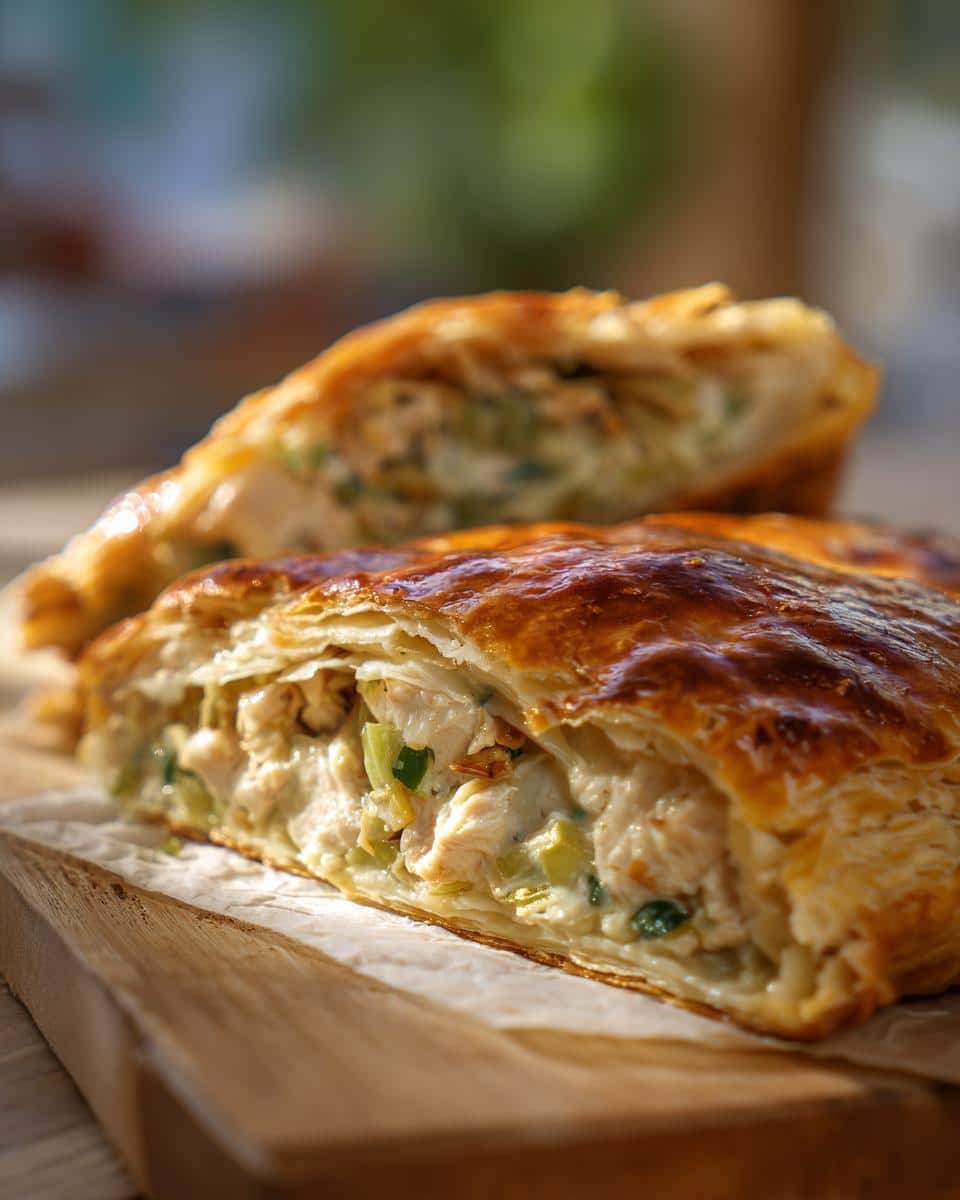 Creamy Chicken and Leek Pie with Puff Pastry - detail 1