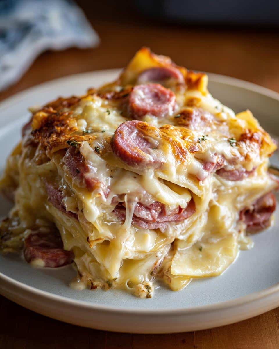 Crockpot Pierogi Casserole With Kielbasa - detail 1