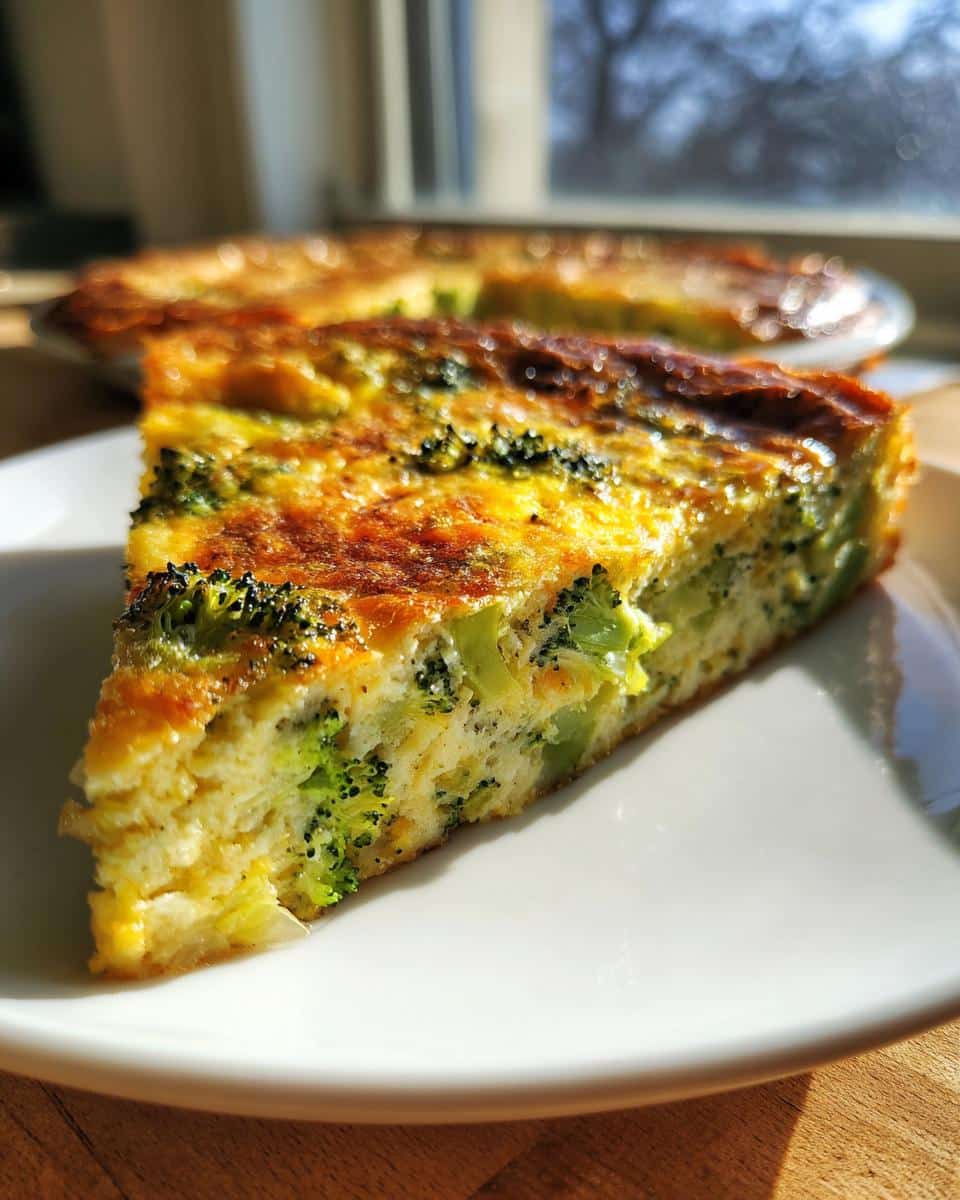 Crustless Broccoli and Onion Pie - detail 1