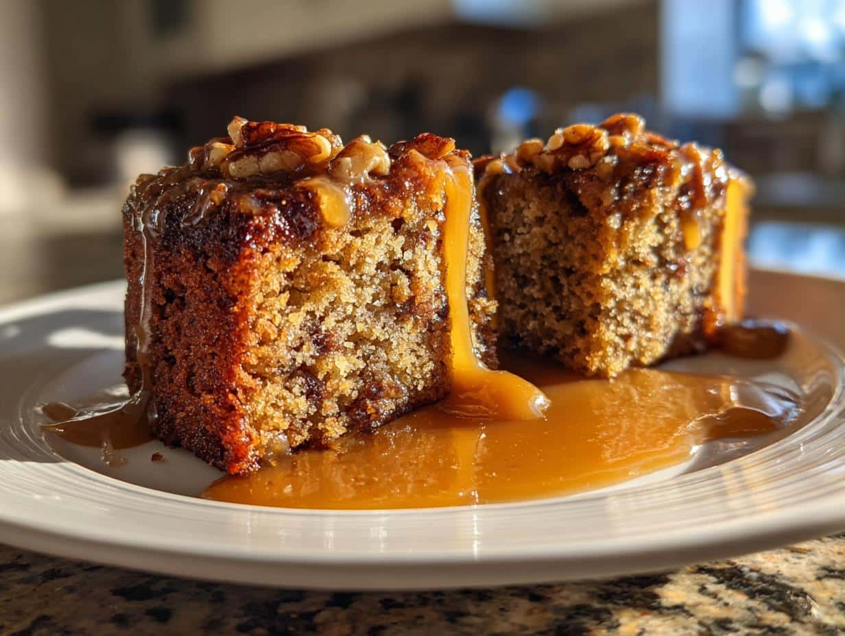 Date and Walnut Cake with Butterscotch Sauce - detail 1