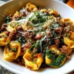 Garlic Butter Beef and Spinach Tortellini
