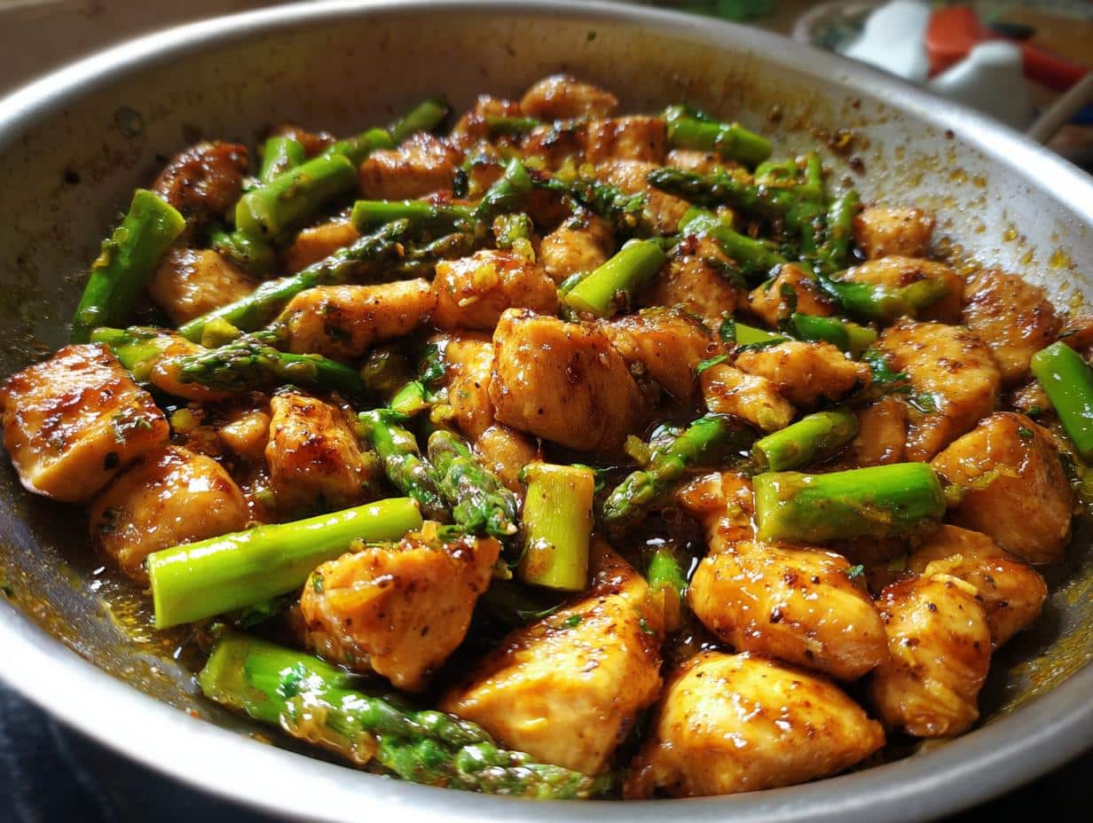 Garlic Butter Chicken Bites with Asparagus - detail 1
