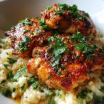Garlic Butter Chicken with Parmesan Rice