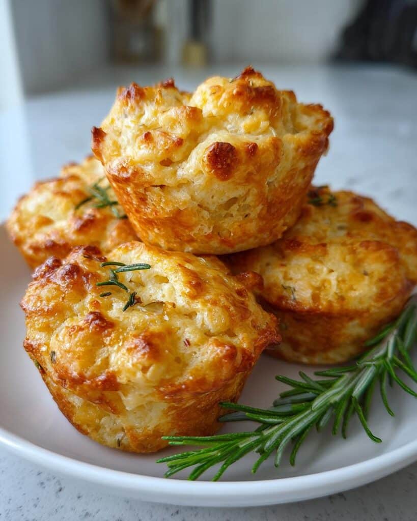 Golden Crust Garlic Rosemary Focaccia Muffins