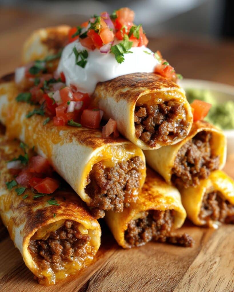 Homemade Beefy Melt Burritos