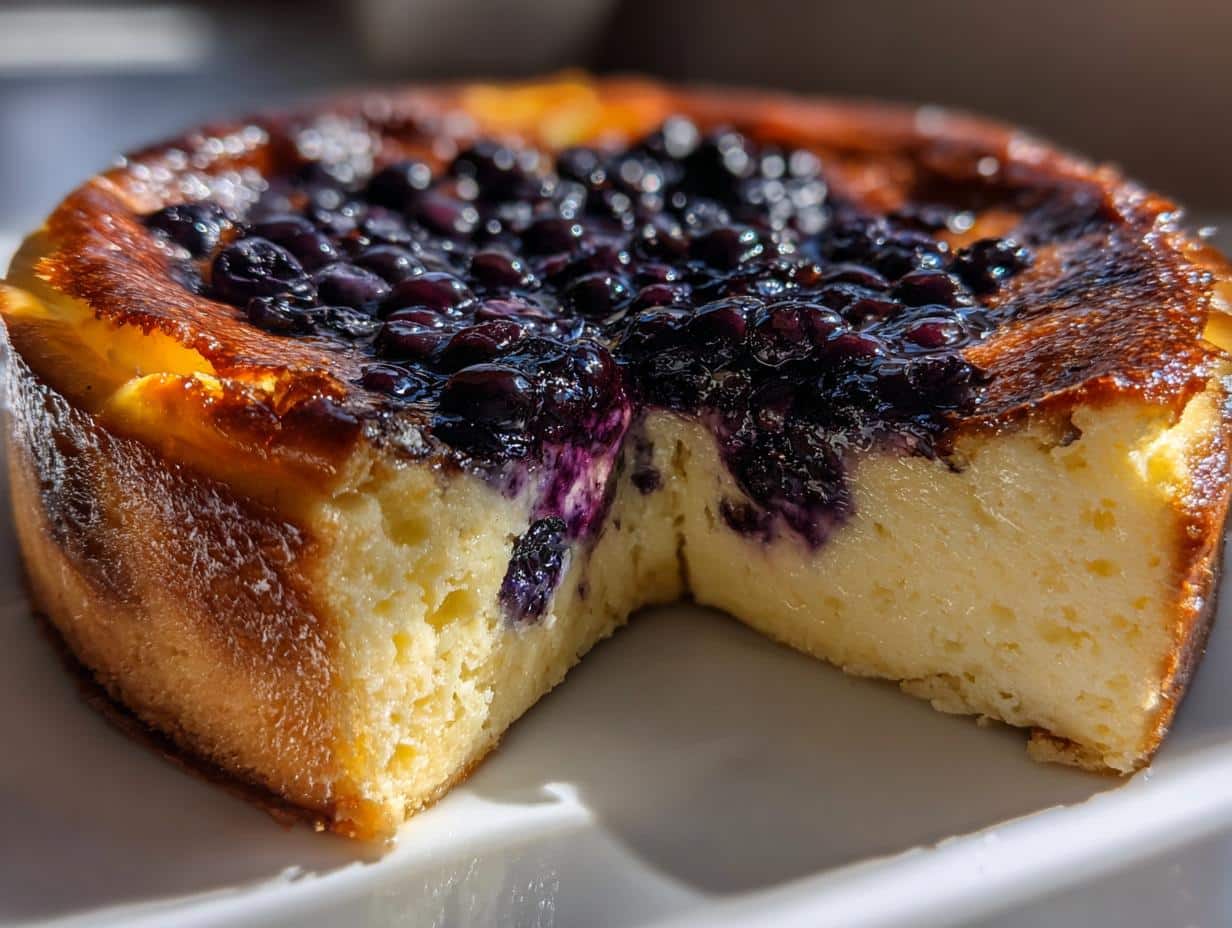 Lemon Blueberry Basque Cheesecake - detail 1