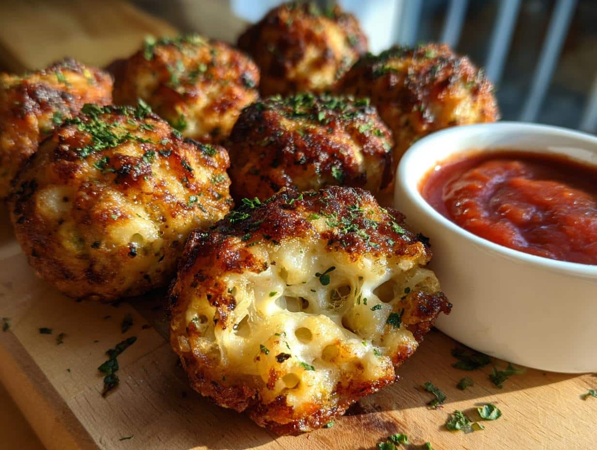 Mac ’n’ Cheese Stuffed Meatball Bombs - detail 1