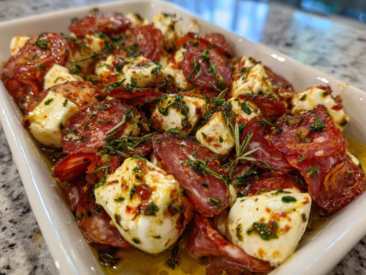 Marinated Cheese & Salami Appetizer - detail 1