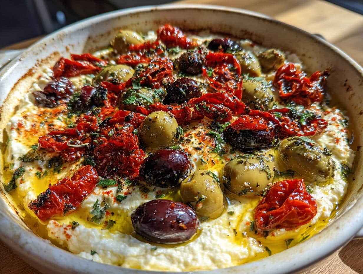 Mediterranean Baked Feta With Olives & Sun-Dried Tomatoes - detail 1