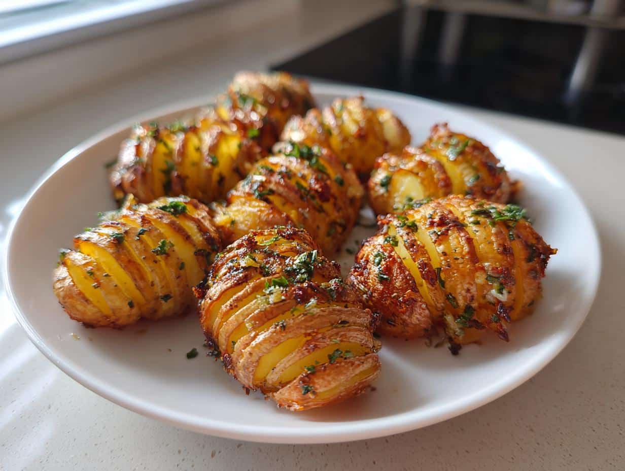 Mini Hasselback Potatoes with Garlic and Herbs - detail 1