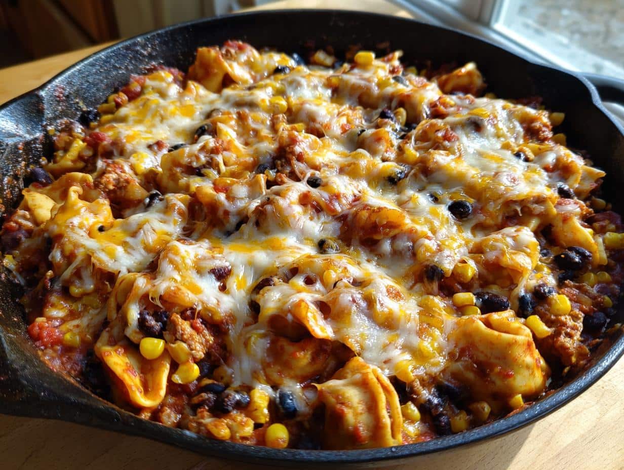 One-Skillet Cheesy Tortellini Enchilada - detail 1