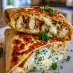 Ooey-Gooey Cheesy Garlic Chicken Wraps