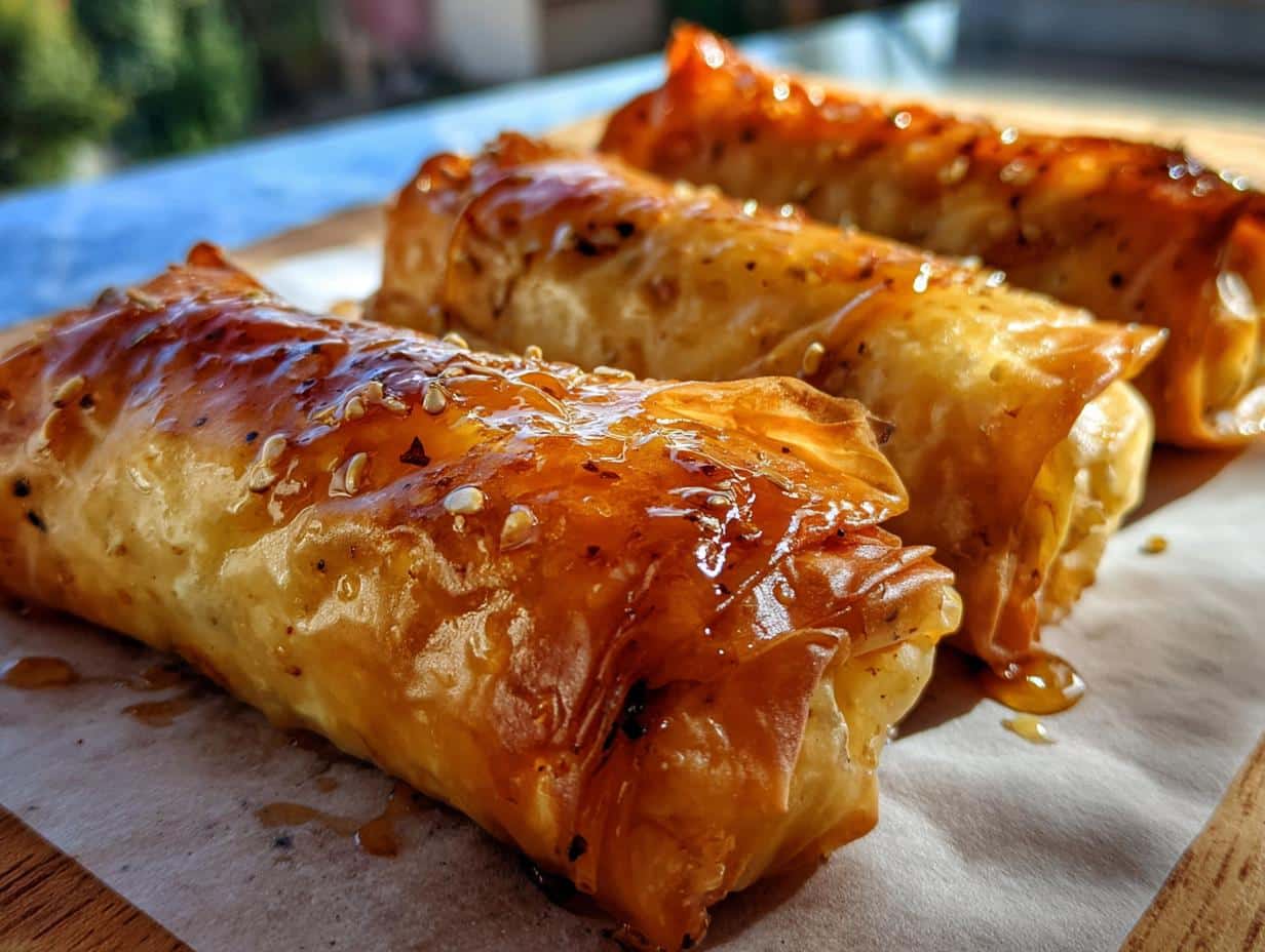 Oven Fried Feta Rolls with Chili Honey - detail 1