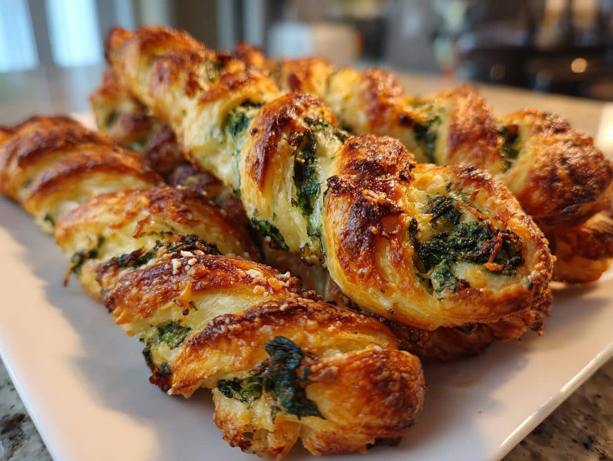 Parmesan and Spinach Cheese Twists - detail 1
