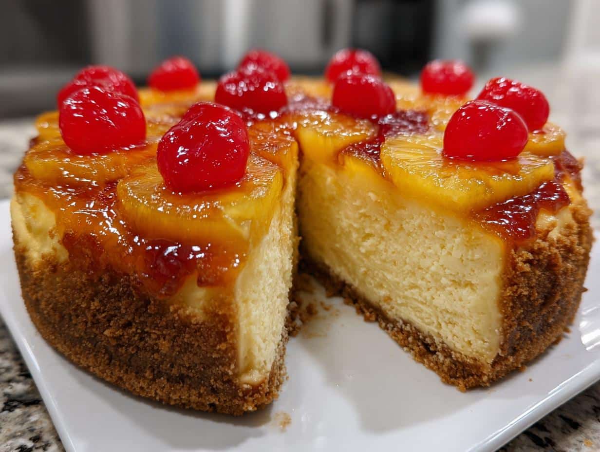 Pineapple Upside-Down Cheesecake - detail 1