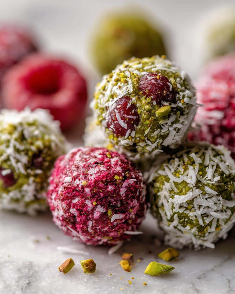 Raspberry Pistachio Bliss Balls - detail 1