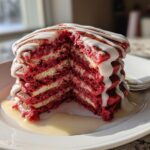 Red Velvet Pancakes with Cream Cheese Glaze and Rich Cocoa Flavor