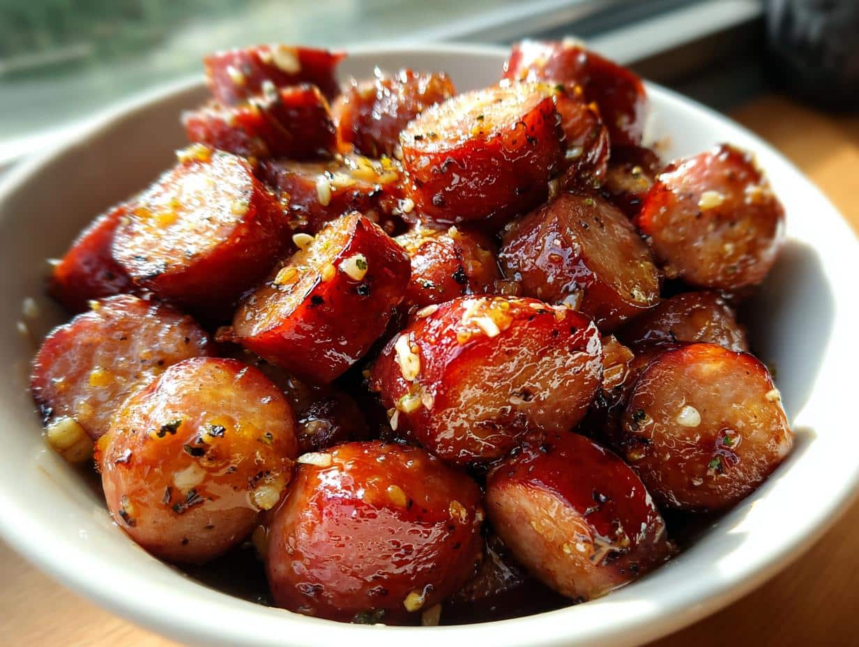 Slow Cooker Honey Mustard Kielbasa Bites - detail 1
