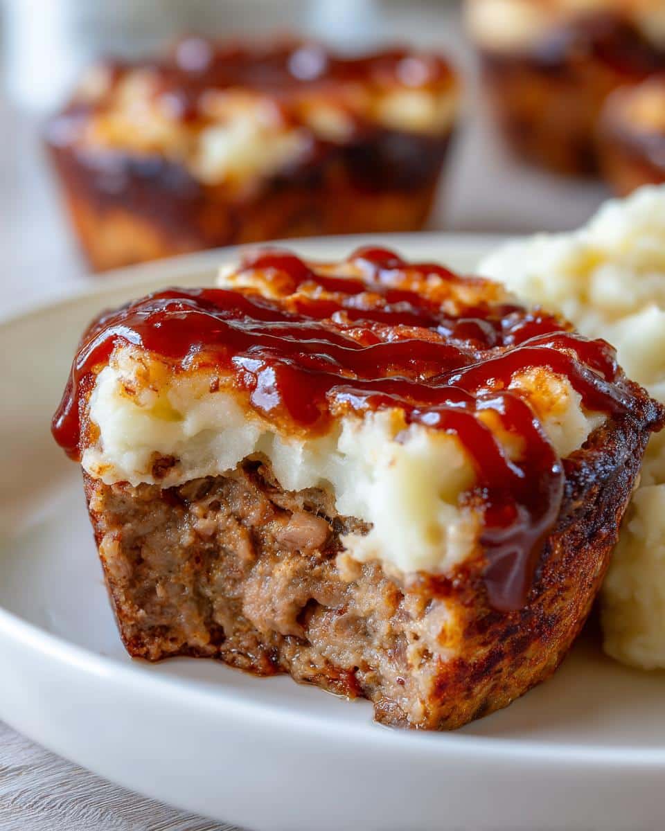 Smoky Bourbon BBQ Meatloaf Cupcakes with Mashed Potato Frosting - detail 1