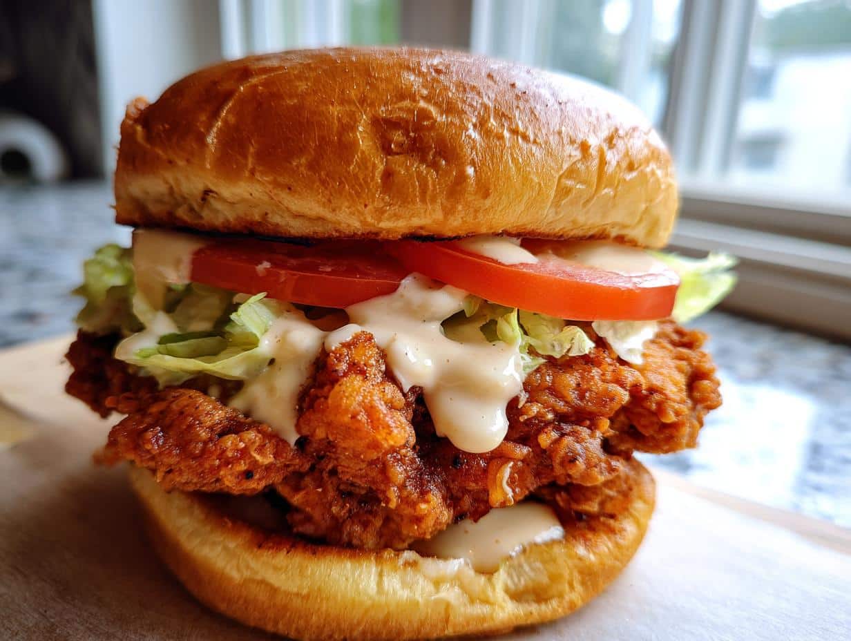 Spicy Chicken Sandwich with Creamy Homemade Sauce - detail 1