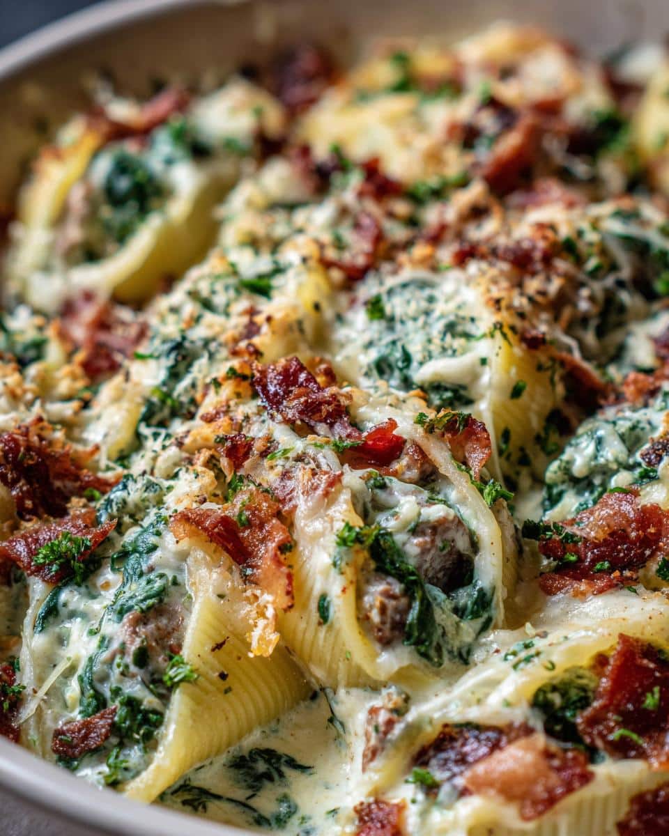 Steak & Spinach Alfredo Stuffed Shells Recipe - detail 1