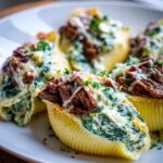 Steak & Spinach Alfredo Stuffed Shells Recipe