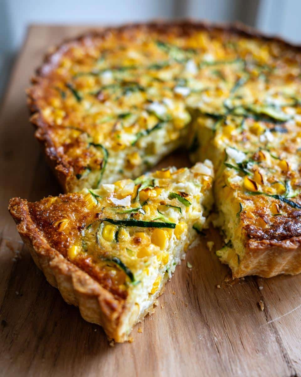 Sweet Corn and Zucchini Pie - detail 1