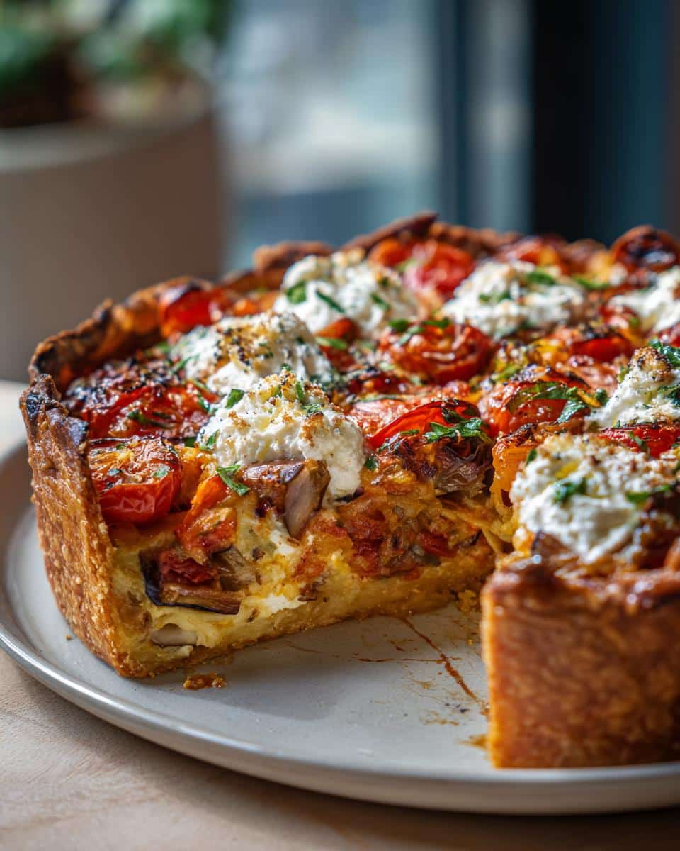 Tomato and Eggplant Pie - detail 1