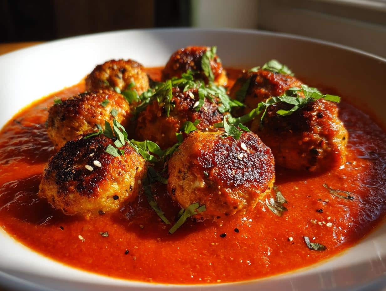 Turkey & Pumpkin Meatballs with Spiced Tomato Sauce - detail 1
