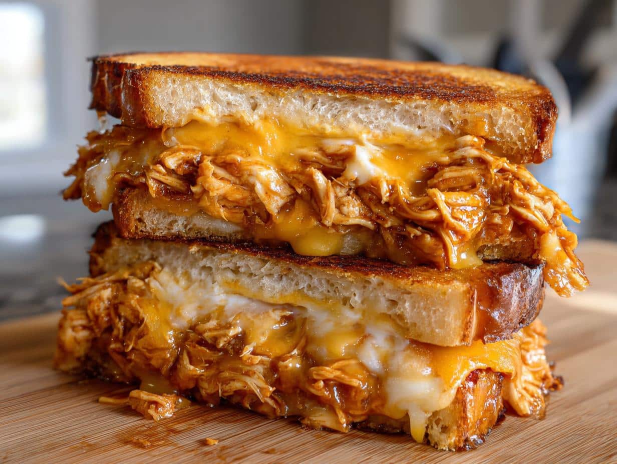 bbq chicken grilled cheese sandwich - detail 1