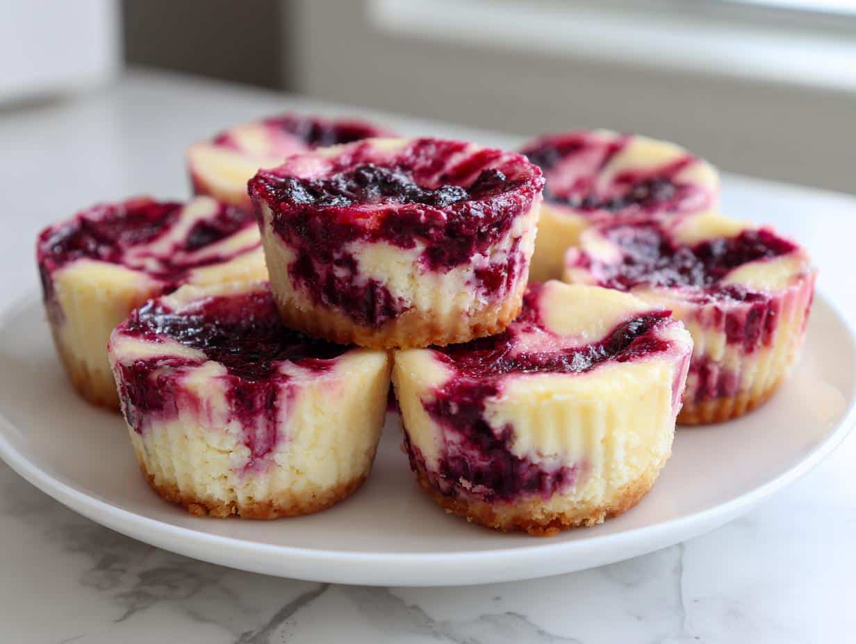 berry swirl cheesecake bites - detail 1