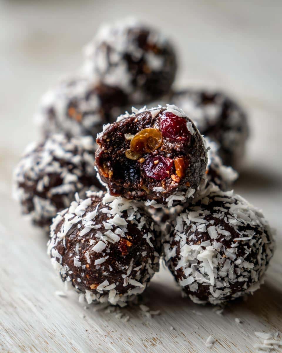 chocolate cherry coconut truffles recipe - detail 1