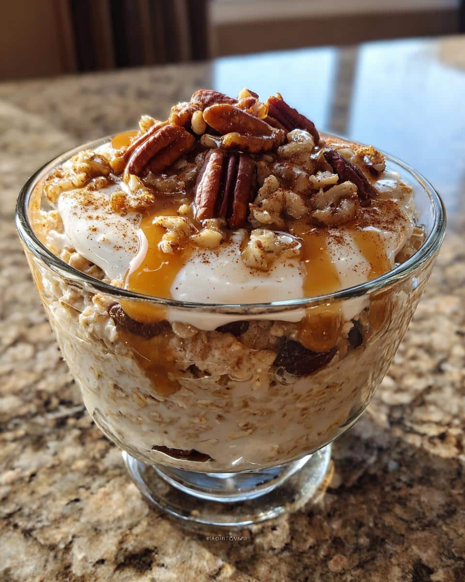 cinnamon rolls overnight oats - detail 1