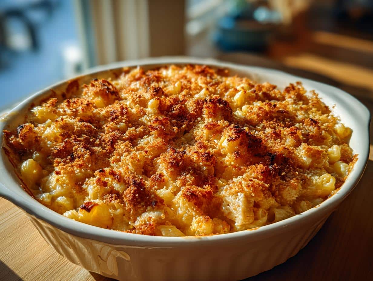 creamy honey pepper chicken mac and cheese - detail 1