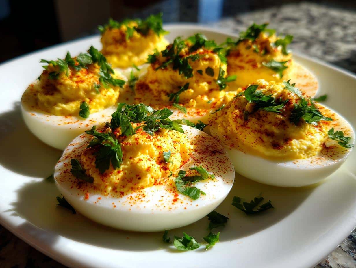 delightful thanksgiving deviled eggs - detail 1