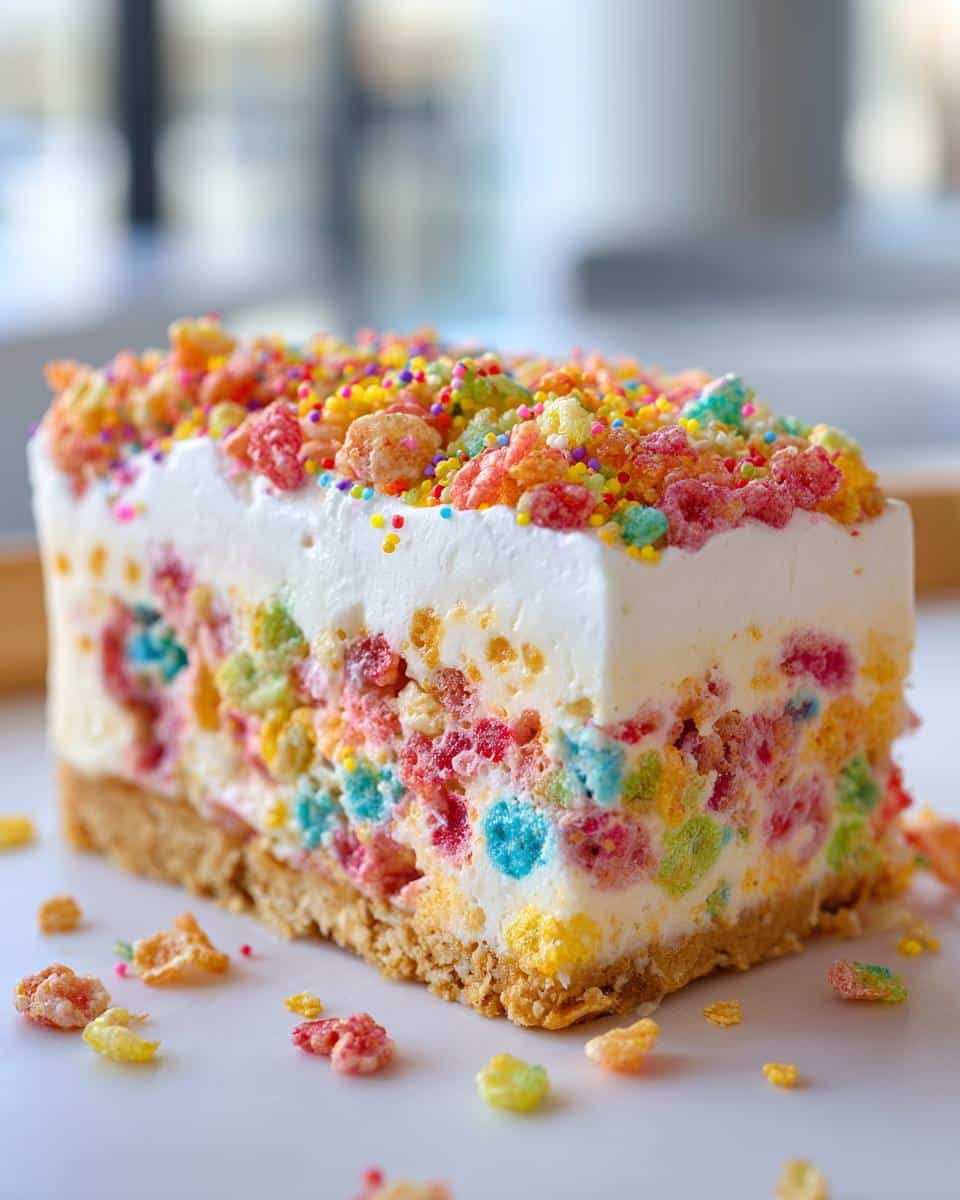 fruity pebbles cheesecake - detail 1