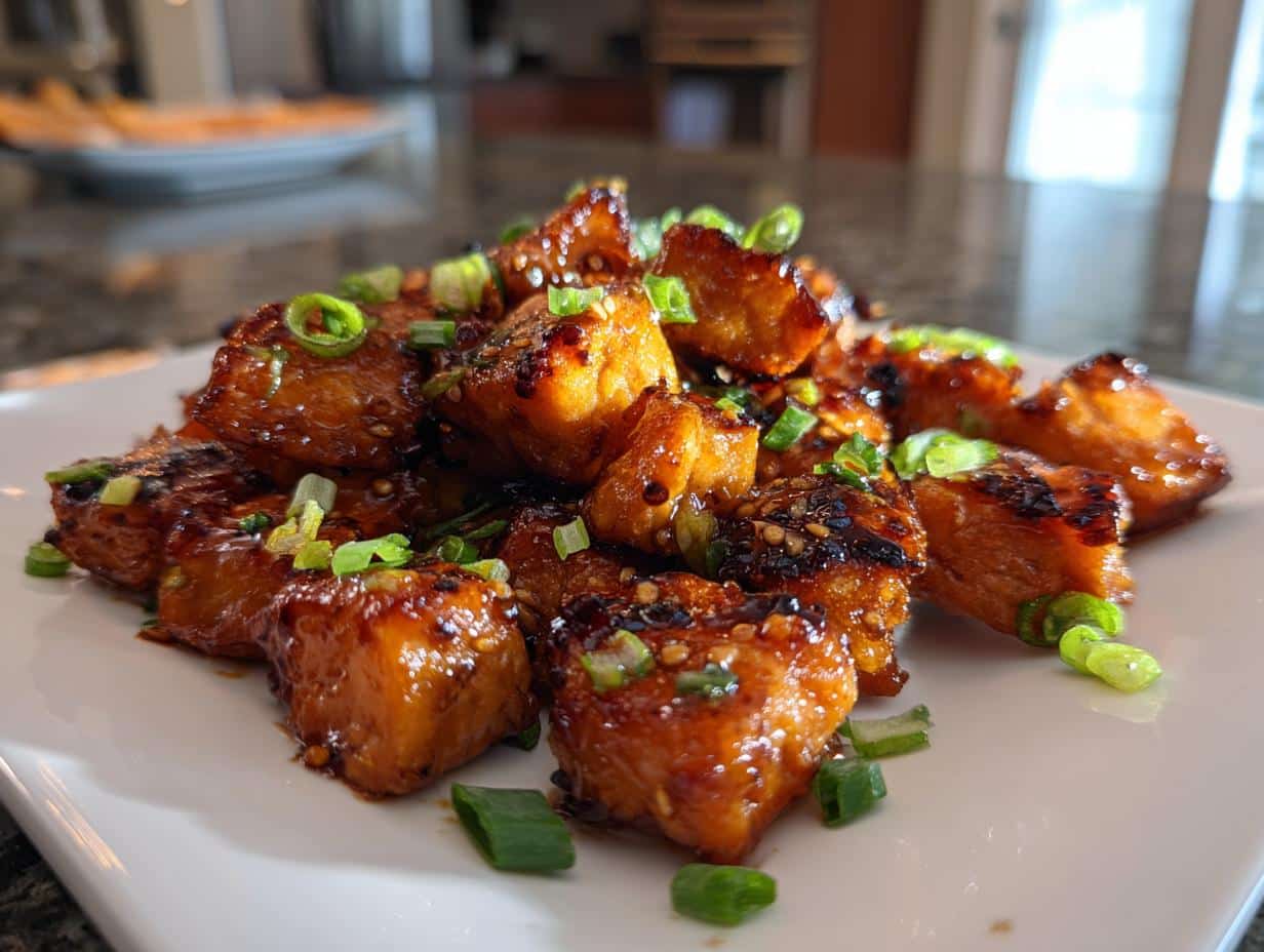 honey garlic salmon bites recipe - detail 1
