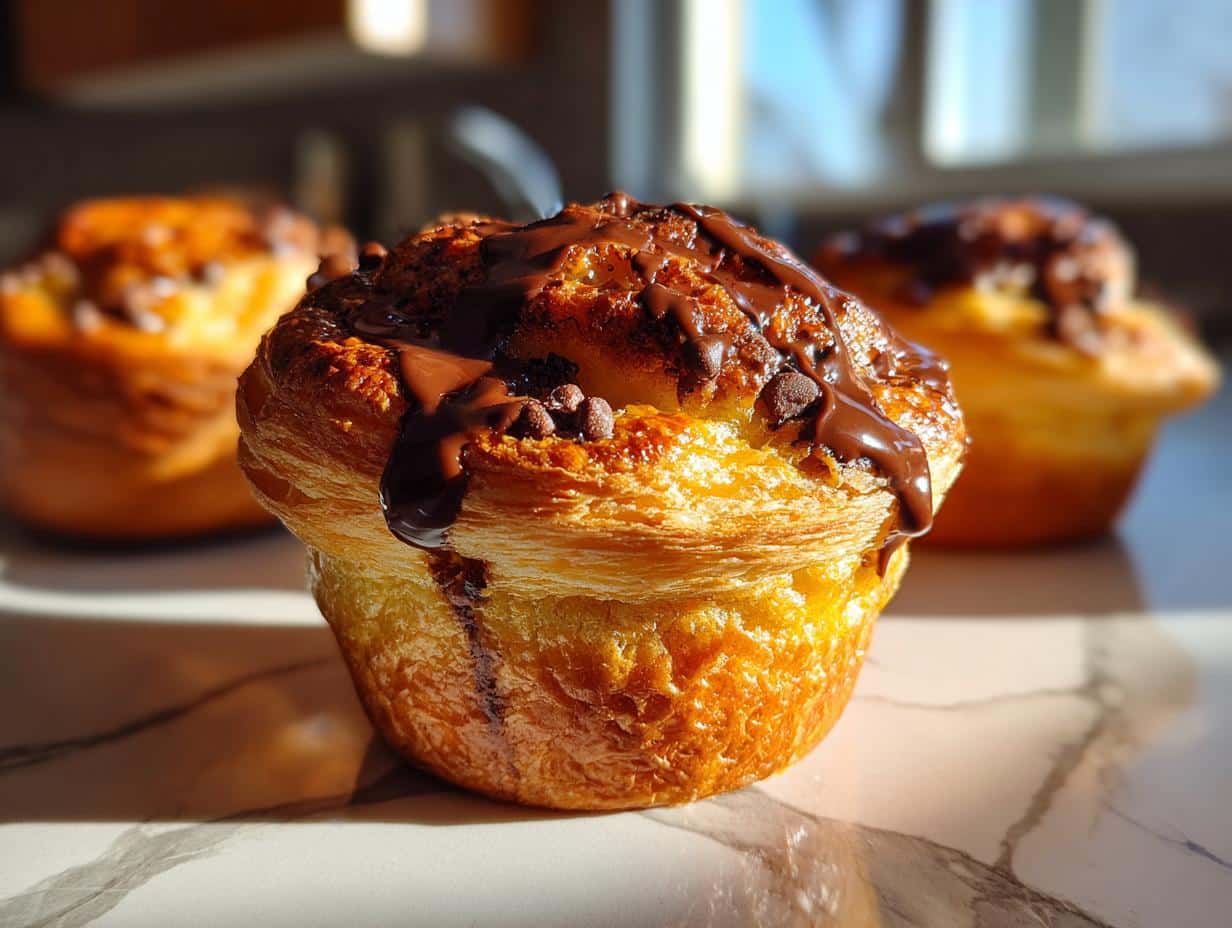 Chocolate Chip Cruffins (Croissant Muffins) - detail 1