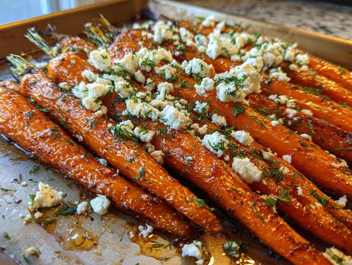 HONEY ROASTED CARROTS with FETA & DILL - detail 1