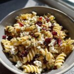Lemon Vinaigrette Pasta Salad with Feta and Cranberries