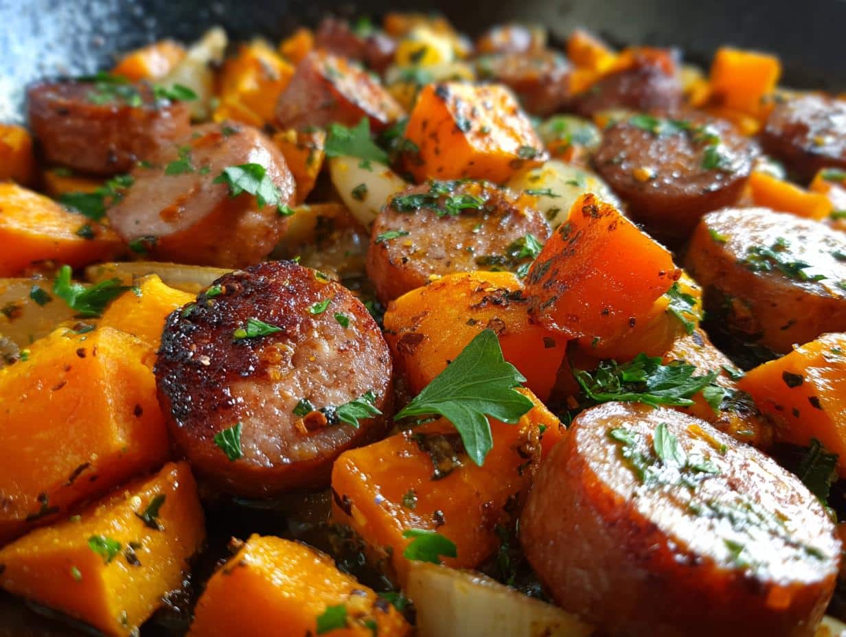 One-Pan Honey Garlic Sausage & Sweet Potatoes - detail 1